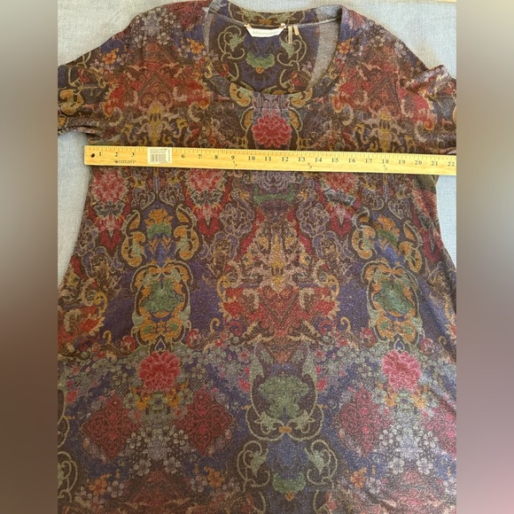 Soft Surroundings Womens Tunic SZ PL Paisley Scoop Neck USA Made Flowy Romantic - Picture 6 of 7